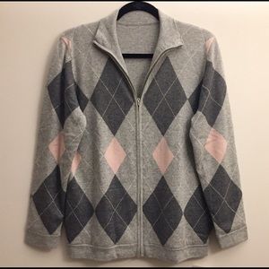 BASLER Reversible Silk/Cashmere Front Zipper Cardigan Size EUR 38/GB 12/US 10